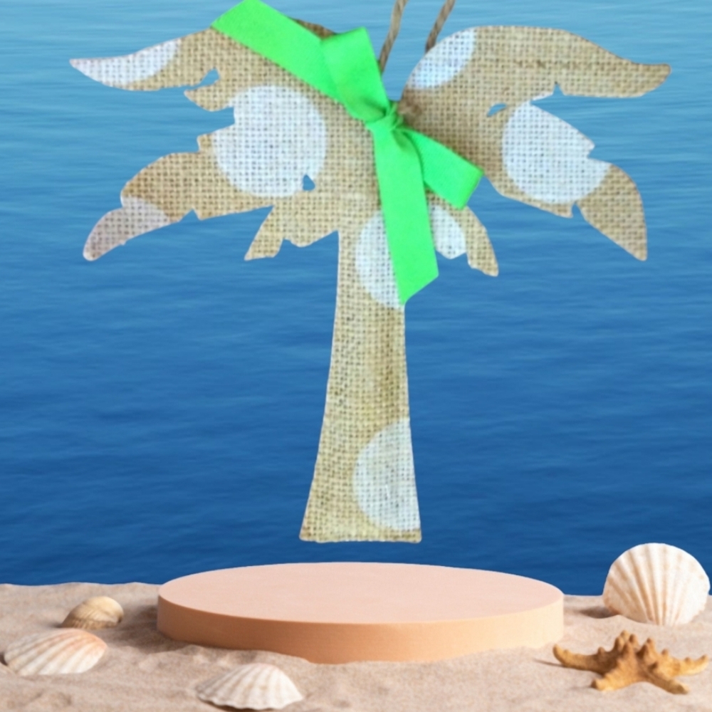 🎄🏖 Christmas at the beach! 🏖🎄 Set Of Coastal Burlap Ornaments